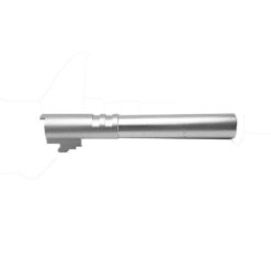 ZCI CNC outer barrel for TM HI-Capa 5.1 – left-side full view, silver anodised aluminium