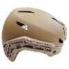 FMA Caiman bump helmet – left-side full view, Dark Earth Tan with NVG shroud and Arc rails