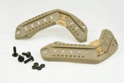 FMA Fast Helmet Arc Side Rails – left-side full view, Desert tan