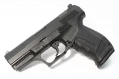 WE P99 'God Of War' GBB airsoft pistol – left-side full view, metal slide, fixed sights