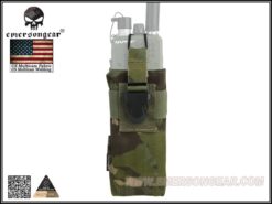Emerson PRC148/152 radio pouch Multicam Tropic – front view on MOLLE webbing