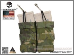 Emerson Modular Open Top Double MAG Pouch – multicam tropic MOLLE attachment front view