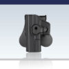 Ammomax left-handed Glock holster paddle mount – left-side full view black