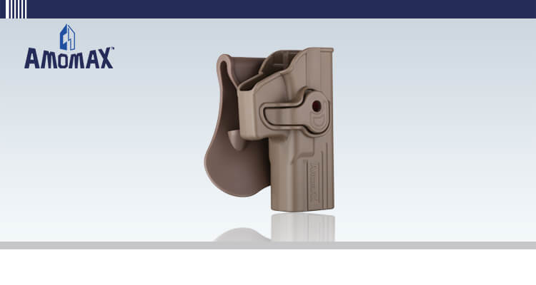 Ammomax Glock holster FDE – right-side paddle mount view