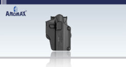 Ammomax Per-Fit Multi-Fit Adjustable Holster – left-side full view, black paddle design