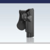 Ammomax 1911 plastic holster black – left-side full view with paddle mount