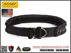 Emerson EmersonGear COBRA combat belt Multicam Black – full front view with Cobra buckle