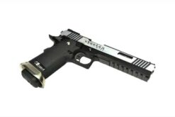 WE Hi-Capa Force T-Rex 6 inch GBB pistol – left-side full view, silver finish