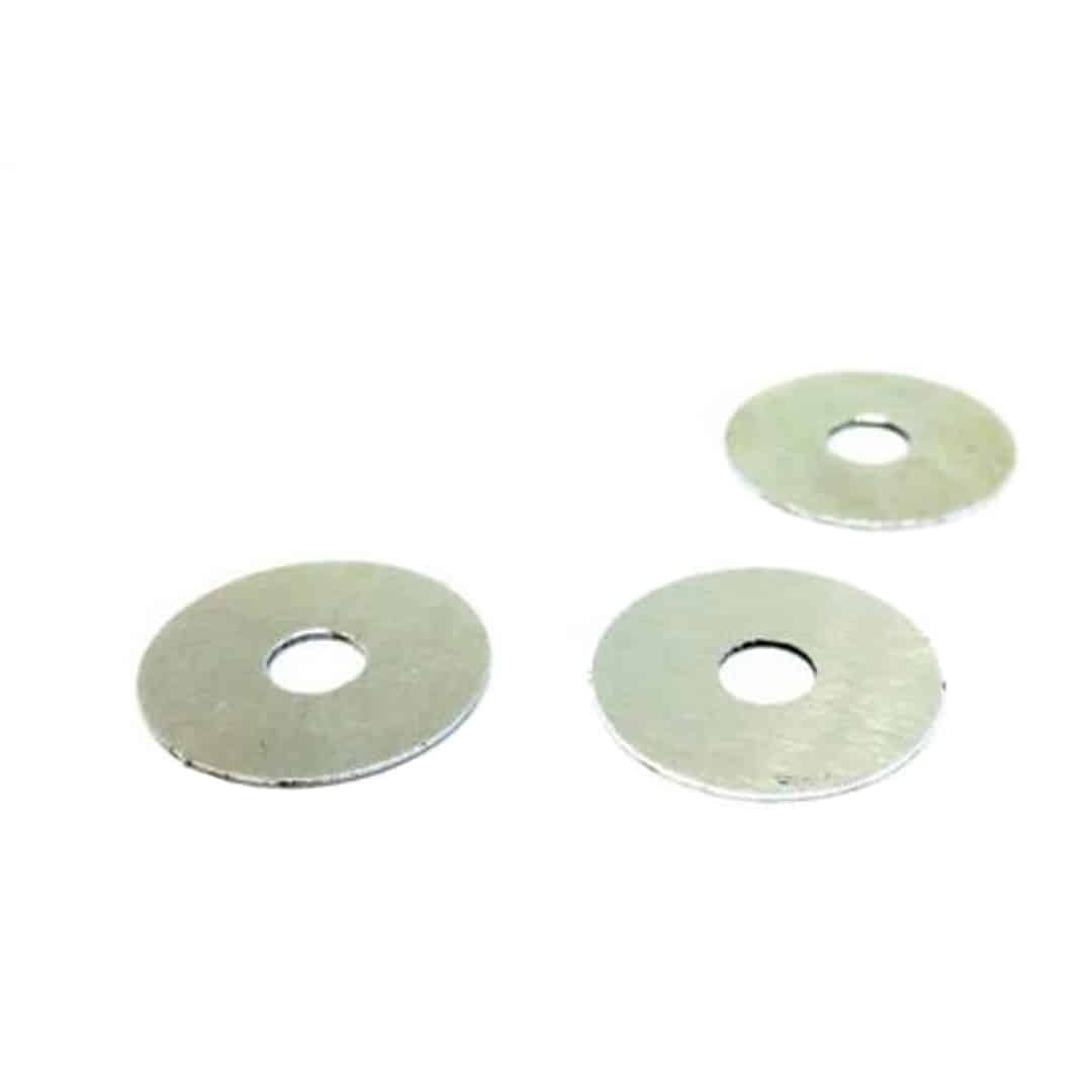 EPES piston head AOE spacer pad 0.5mm three-pack duralumin – angled view