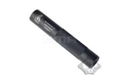 FMA 35x198mm ±14mm silencer TROY – left-side full view showing knurled aluminium construction and dual-thread design