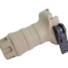 FMA Short Vertical Grip Quick Detach Desert – left-side profile view on 20mm rail
