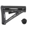 E&C MOE Style M4/M16 Stock – left-side full view, black finish with rubber back plate