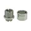 CowCow A01 silencer adapter – left-side full view showing 11mm positive and 14mm negative threads