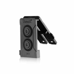 Ammomax MOLLE & Belt Clip Mount – full view showing MOLLE slots and belt clip adjustment mechanism