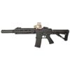 E&C 416D 9 inch tactical AEG rifle – left-side full view, black finish with integrated suppressor