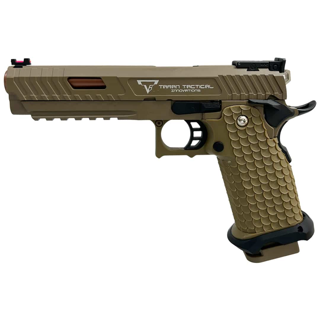 E&C Hi-Capa 5.1 TTI GBB pistol – left-side full view, dark earth finish