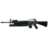 E&C M16A1 M203 grenadier launcher AEG rifle – left-side full view with flip-up sights