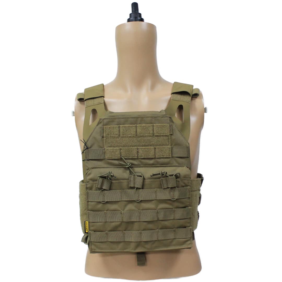 Emerson Gear Jump Plate Carrier (JPC) – left-side full view, coyote