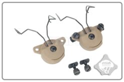 FMA EX Headset and Helmet Rail Adapter Set GEN2 – Dark Earth finish, left-side full view showing two-screw mounting and integrated guide rail