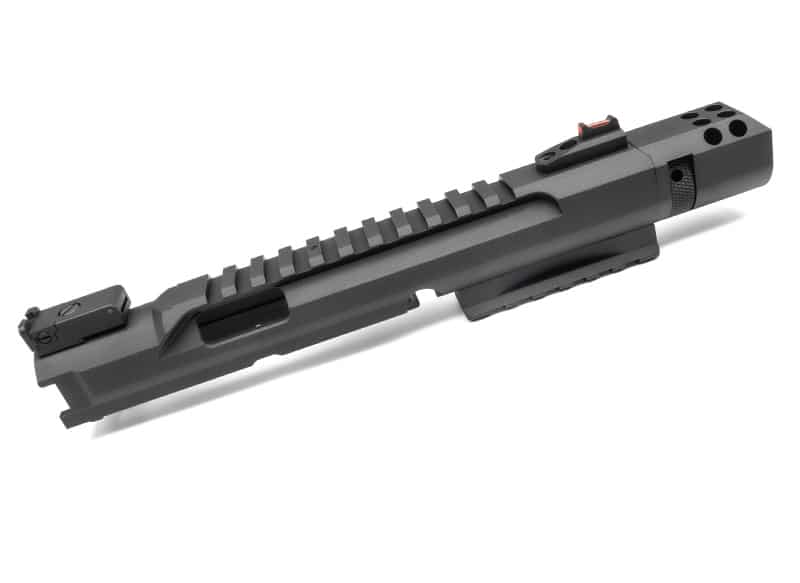 TTI AAP-01 Scorpion upper receiver kit – left-side full view, carbon finish
