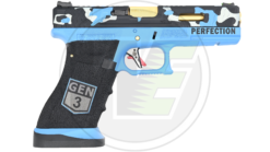 WE EU17 Secret Camo Blue gas pistol – left-side full view