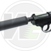 WE P38 Short GBB pistol with silencer – left-side full view