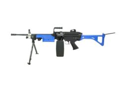 A&K M249 MK1 AEG with Sound Control Drum Magazine (Skeleton Stock) AK-249-MK1 (Blue)