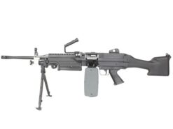A&K M249 MK2 AEG with Sound Control Drum Magazine – left-side full view