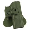 Ammomax Glock holster – left-side full view, OD green paddle mount