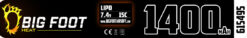 Big Foot Heat 11.1v 1400mAh 15c Lipo Battery (15x18x171mm - Stick - Deans)
