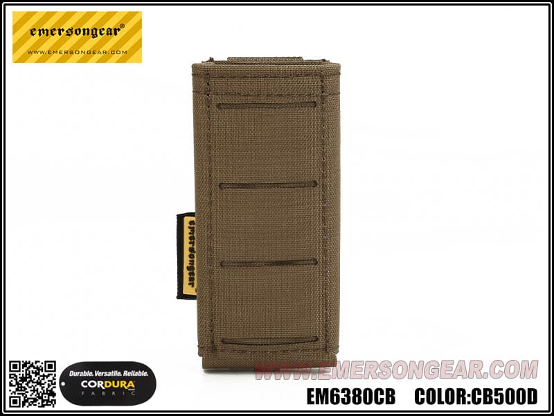 Emerson LCS Pistol Magazine Pouch – left-side full view, Coyote