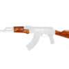 GHK AK74 Ver.2 real wood external parts – stock and handguard detail view