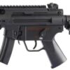 Jing Gong MP5K AEG with rails and M4 stock – left-side full view