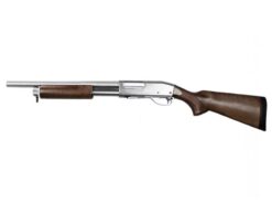 S&T ST870 Police Spring Shotgun (Full Metal - Silver - Real Wood - STSPG07SVS)