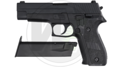 WE F226 P226 GBB pistol – left-side full view, black steel slide and polymer frame