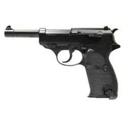 WE P38 German gas blowback pistol – left-side full view, black metal finish