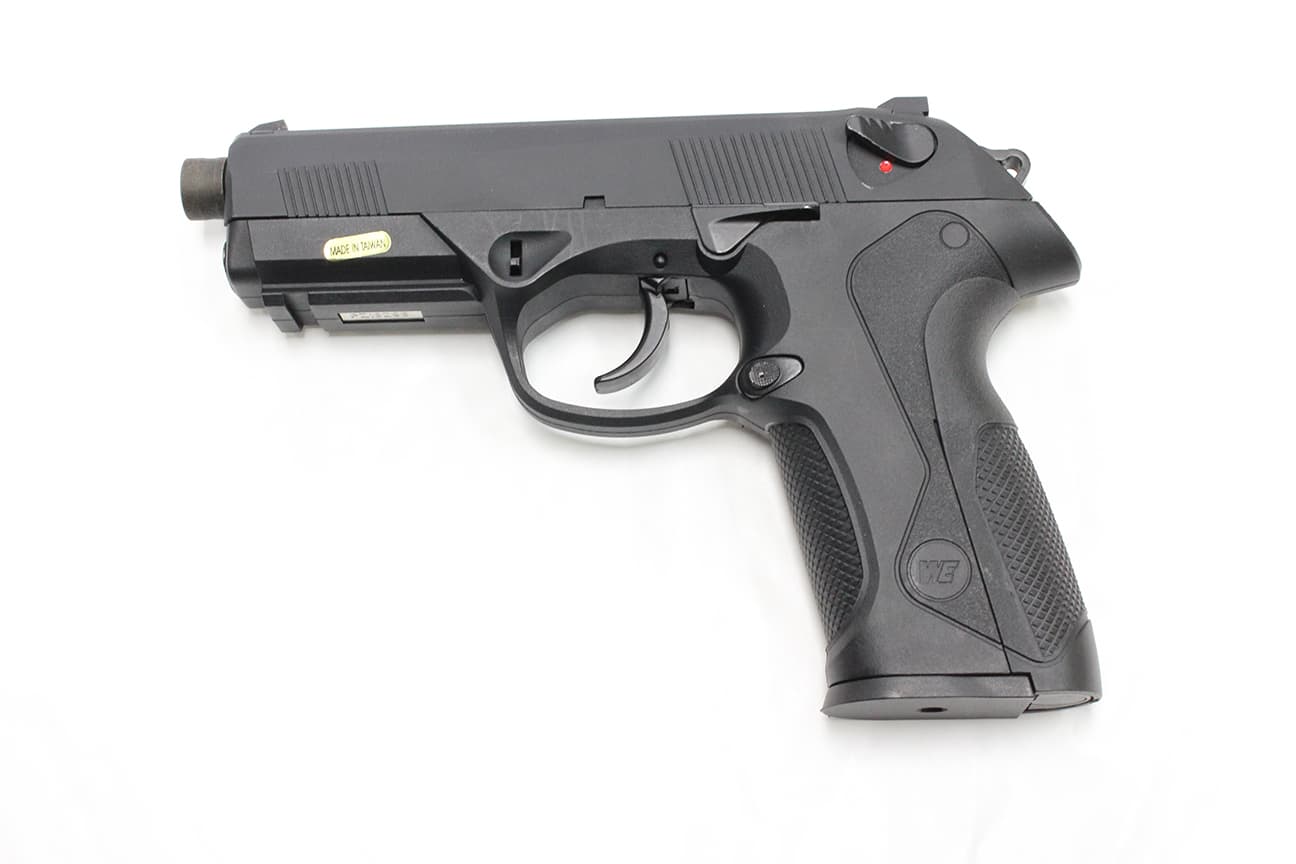WE HK3P PX4 Bulldog GBB pistol – left-side full view, black finish, slide racked, 20mm rail visible