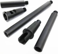 ZCI modular outer barrel set with GBB end, AEG end, and three extension segments – left-side full view