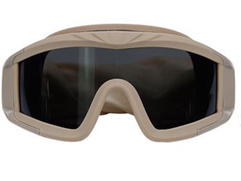 Big Foot Big Goggles with 3 colour lenses tan frame – left-side full view