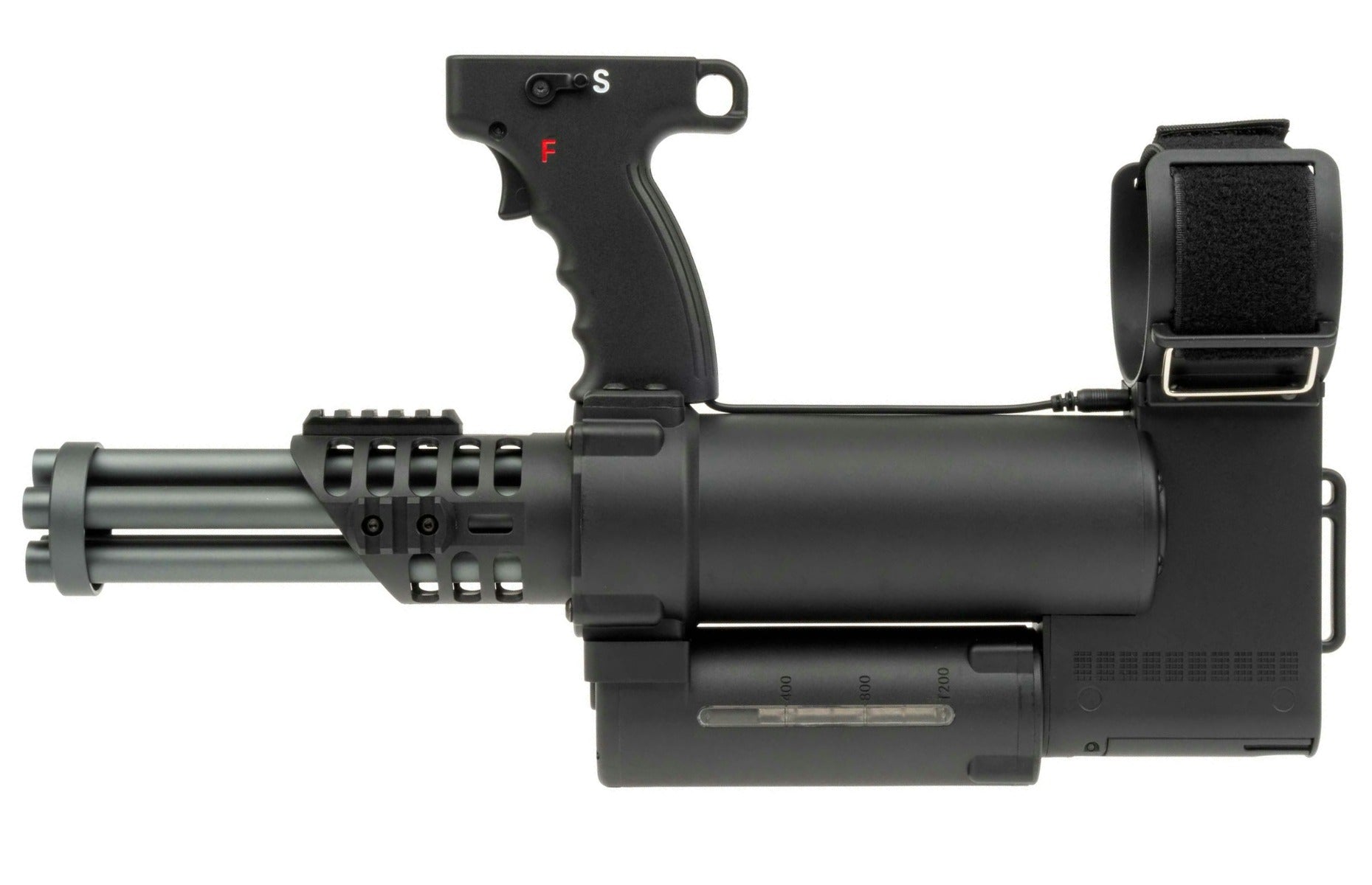 Well PRO Micro Rotary Arm-Mounted Minigun WE23-L – left-side full view