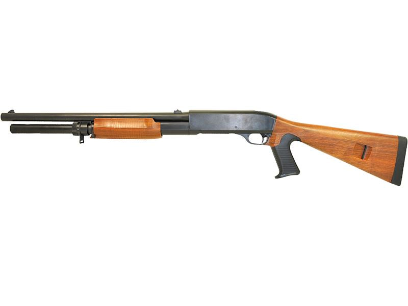 Bison Bison 870 Pump Action Tri Shot Shotgun (Wood Effect - 402B) airsoft