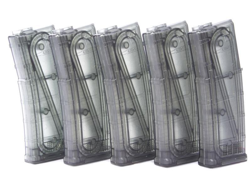 Ares Ares M4 AMAG AEG Magazine (5pcs Box Set - 130 Rounds - Transparent - MAG-B-023-TP) airsoft