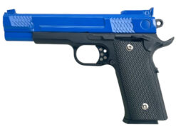 Galaxy G20 spring metal pistol – left-side full view, blue finish