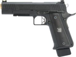 Salient Arms International EMG 2011 DS 5.1 gas pistol – left-side full view, CNC steel black finish