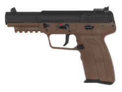 FN Herstal FN57 gas blowback pistol – left-side full view polymer slide tan black