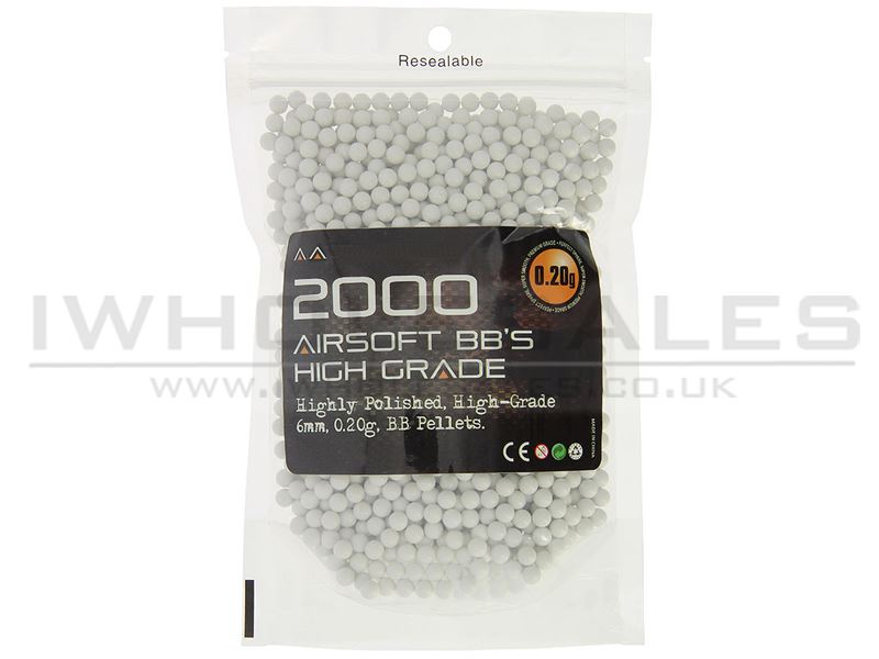 AA 0.20g BB Pellets (2000 - White - Bag) airsoft