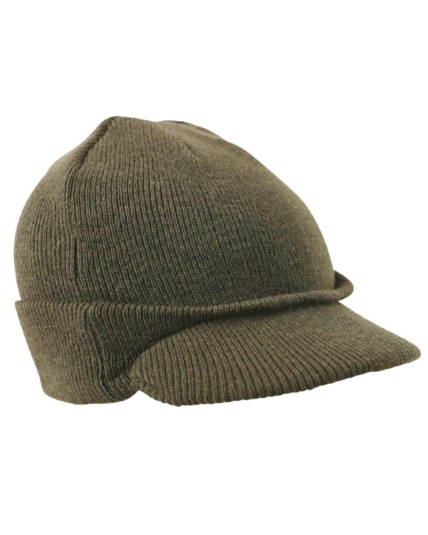 Peaked Beanie (WWII Style) Olive Green 1