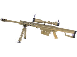 Barrett M82A1 Electric Barrett M82A1 Electric AEG Sniper Rifle Compact with Scope and Bipod (Snow Wolf - Tan - SW-02CQB-A-TN) airsoft