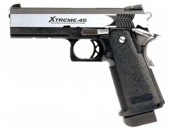 Tokyo Marui Hi-Capa 4.3 Xtreme .45 dual stainless airsoft pistol – left-side full view