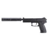 Hwasan MK23 gas pistol with silencer – left-side full view